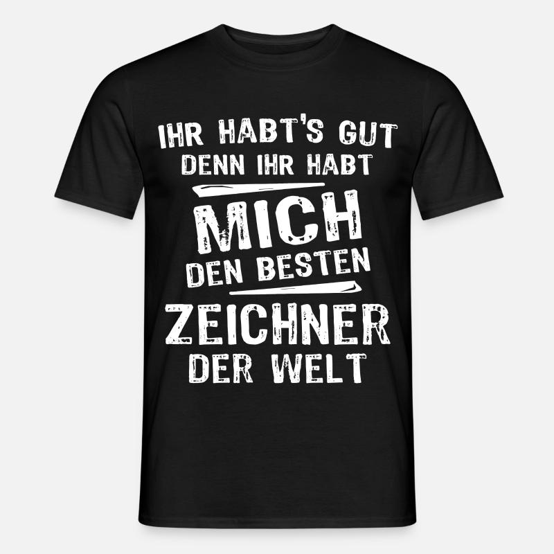 Zeichner - Männer T-Shirt - Schwarz