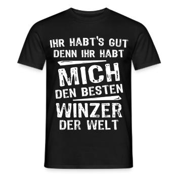 Winzer - Männer T-Shirt - Schwarz - Vorne - AI Model Male 178 light (178cm)