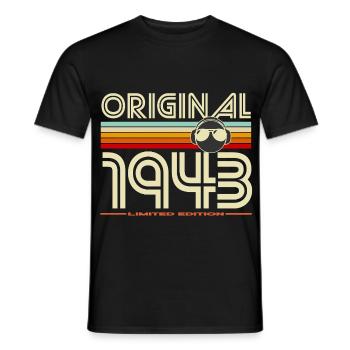 Original 1943 édition rétro - T-shirt homme - noir - Devant - AI Model Male 178 light (178cm)