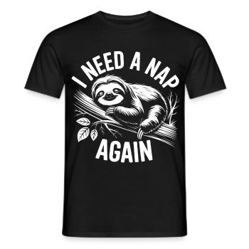 Faultier Schlafmodus am Ast - Männer T-Shirt - Schwarz - Vorne - AI Model Male 178 light (178cm)