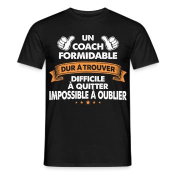 Coach Formidable Idée Cadeau Coach Sportif Humour - T-shirt homme - noir - Devant - AI Model Male 178 light (178cm)