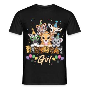 Tiere Zoo Party Dschungel Zoo Geburtstagskind - Männer T-Shirt - Schwarz - Vorne - AI Model Male 178 light (178cm)