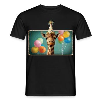 Giraffe Animals Zoo Party Jungle Zoo Birthday - Men's T-Shirt - black - Front - AI Model Male 178 light (178cm)