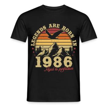 Legends sera un cadeau d’anniversaire vintage de 1986 - T-shirt homme - noir - Devant - AI Model Male 178 light (178cm)