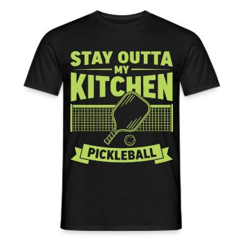 Pickleball Stay Outta My Kitchen funny player play - Men's T-Shirt - black - Front - AI Model Male 178 light (178cm)