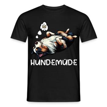 Hundemüde Australian Shepherd Aussie Aussiehalter - Männer T-Shirt - Schwarz - Vorne - AI Model Male 178 light (178cm)