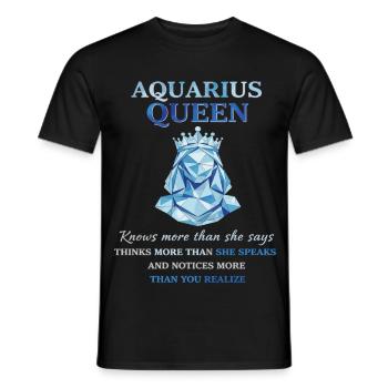 Reine du Verseau Zodiaque Verseau - T-shirt homme - noir - Devant - AI Model Male 178 light (178cm)