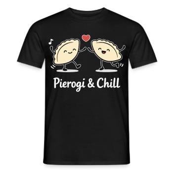 Pierogi & Chill: Lustige tanzende Piroggen Polska - Männer T-Shirt - Schwarz - Vorne - AI Model Male 178 light (178cm)