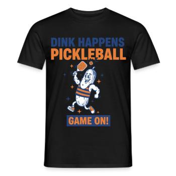 Pickleball-Dink passiert ein lustiges Spielerspiel - Männer T-Shirt - Schwarz - Vorne - AI Model Male 178 light (178cm)