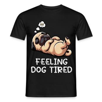 Se sentir fatigué Carlin, Carlin, Carlin, Propriétaire de carlin, Chien carlin - T-shirt homme - noir - Devant - AI Model Male 178 light (178cm)