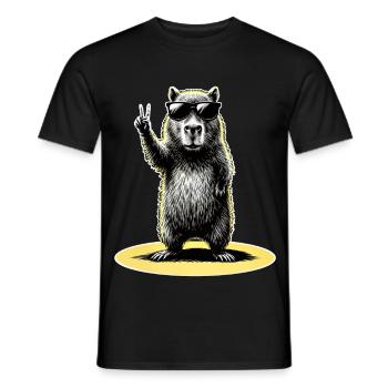 Paix de Capybara - T-shirt homme - noir - Devant - AI Model Male 178 light (178cm)