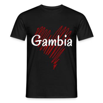 Ich liebe Gambia, Herz Gambia - Männer T-Shirt - Schwarz - Vorne - AI Model Male 178 light (178cm)
