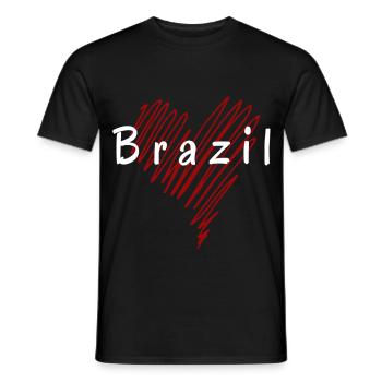 Ich liebe Brasilien, Herz Brasilien - Männer T-Shirt - Schwarz - Vorne - AI Model Male 178 light (178cm)