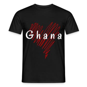 J’aime le Ghana, le cœur du Ghana - T-shirt homme - noir - Devant - AI Model Male 178 light (178cm)
