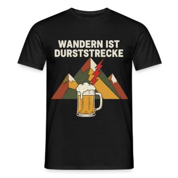 Wandern ist Durststrecke Bier Berge - Männer T-Shirt - Schwarz - Vorne - AI Model Male 178 light (178cm)