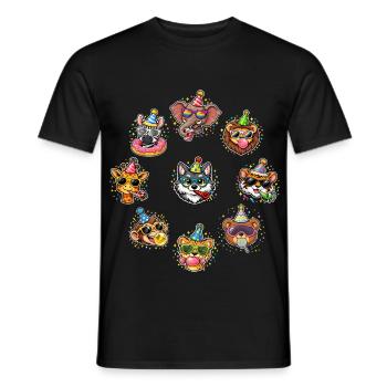 Animals Zoo Party Jungle Zoo Birthday Party - Men's T-Shirt - black - Front - AI Model Male 178 light (178cm)