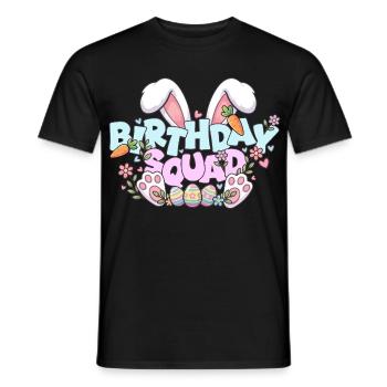 Birthday Squad Happy Easter Sunday Rabbit Bunny - Men's T-Shirt - black - Front - AI Model Male 178 light (178cm)