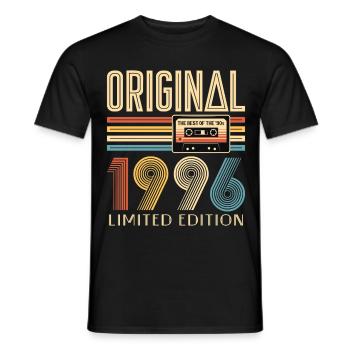 30e anniversaire, 30 ans, 1996 original - T-shirt homme - noir - Devant - AI Model Male 178 light (178cm)