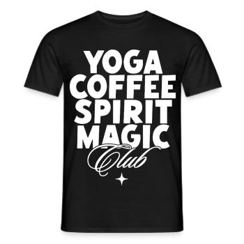 Yoga Kaffee Spirit Magie Club - Männer T-Shirt - Schwarz - Vorne - AI Model Male 178 light (178cm)
