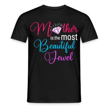 Maman est le plus beau diamant floral bijou - T-shirt homme - noir - Devant - AI Model Male 178 light (178cm)