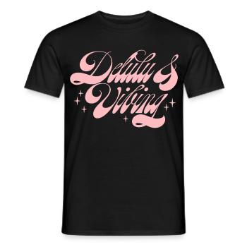 Delulu & Vibing - T-shirt homme - noir - Devant - AI Model Male 178 light (178cm)