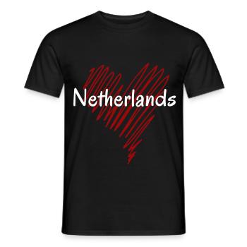 J’aime Holland, cœur Holland - T-shirt homme - noir - Devant - AI Model Male 178 light (178cm)