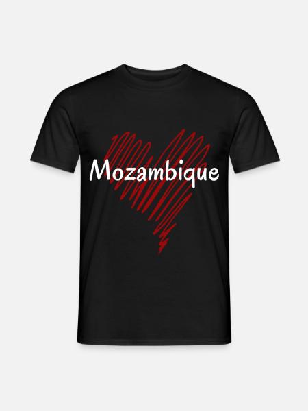 Ich liebe Mosambik, Herz Mosambik - Männer T-Shirt - Schwarz