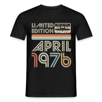 Best of April 1976 Cassette | Limited Edition - Men's T-Shirt - black - Front - AI Model Male 178 light (178cm)