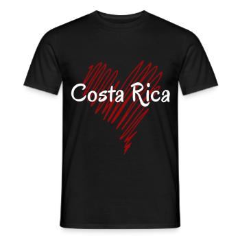 I love Costa Rica, heart of Costa Rica - Men's T-Shirt - black - Front - AI Model Male 178 light (178cm)