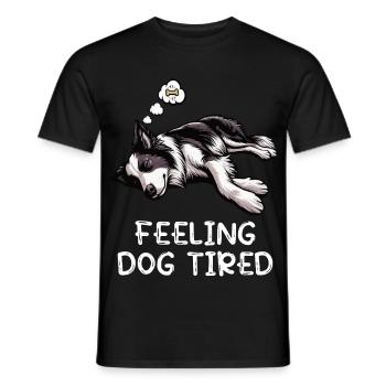 Propriétaire de Border Collie Collie fatigué - T-shirt homme - noir - Devant - AI Model Male 178 light (178cm)