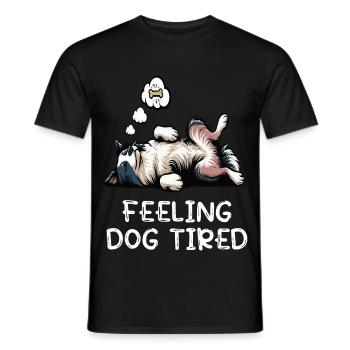 Propriétaire de Border Collie Collie fatigué - T-shirt homme - noir - Devant - AI Model Male 178 light (178cm)