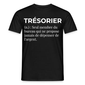 Humour Métier Définition Trésorier - T-shirt homme - noir - Devant - AI Model Male 178 light (178cm)