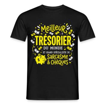 Humour Métier Meilleur Trésorier - T-shirt homme - noir - Devant - AI Model Male 178 light (178cm)
