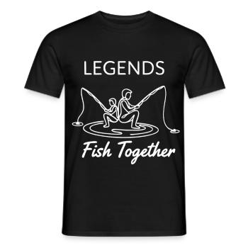 Fishing Legends Saying - Men's T-Shirt - black - Front - AI Model Male 178 light (178cm)