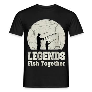 Légende du père et fils de la pêche - T-shirt homme - noir - Devant - AI Model Male 178 light (178cm)
