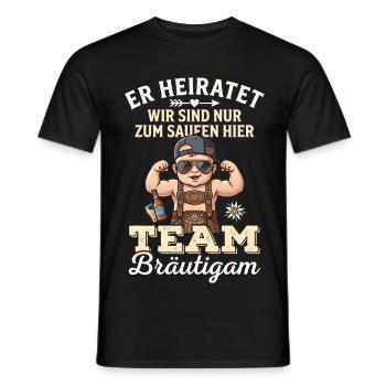 Polterabend Männer T-Shirt poltern JGA Tracht - Männer T-Shirt - Schwarz - Vorne - AI Model Male 178 light (178cm)