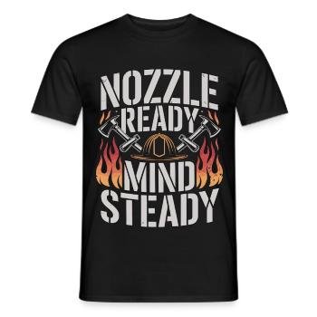 Fire Engineer Nozzle Ready Mind Steady Firefighter - Männer T-Shirt - Schwarz - Vorne - AI Model Male 178 light (178cm)