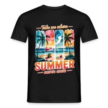 Take Me Where Summer Never Ends - Men's T-Shirt - black - Front - AI Model Male 178 light (178cm)