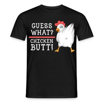 Devinez quoi, chemise en cul de poulet - T-shirt homme - noir - Devant - AI Model Male 178 light (178cm)