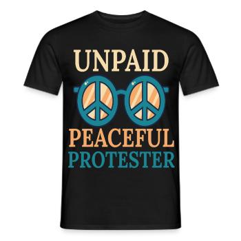 Lunettes non rémunérées pour manifestants pacifiques - T-shirt homme - noir - Devant - AI Model Male 178 light (178cm)