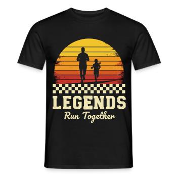 Running Legends Father Daughter - Men's T-Shirt - black - Front - AI Model Male 178 light (178cm)