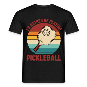Pickleball würde lieber lustige Spielerliebe spielen - Männer T-Shirt - Schwarz - Vorne - AI Model Male 178 light (178cm)