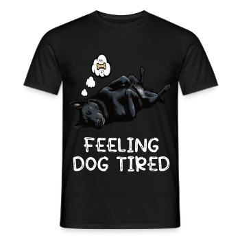 Propriétaire de berger noir fatigué par le chien - T-shirt homme - noir - Devant - AI Model Male 178 light (178cm)
