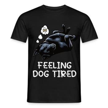 Propriétaire de berger noir fatigué par le chien - T-shirt homme - noir - Devant - AI Model Male 178 light (178cm)