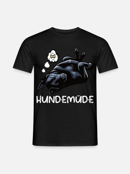Hundemüde Schwarzer Schäferhund Schäferhundhalter - Männer T-Shirt - Schwarz