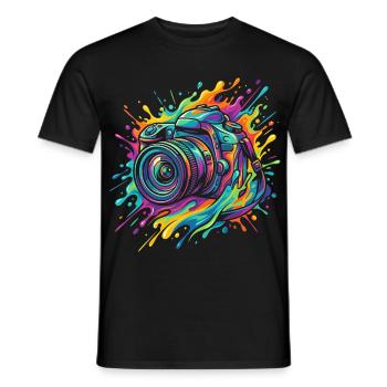 Kamera Fotografie Fotograf Spiegelreflex - Männer T-Shirt - Schwarz - Vorne - AI Model Male 178 light (178cm)