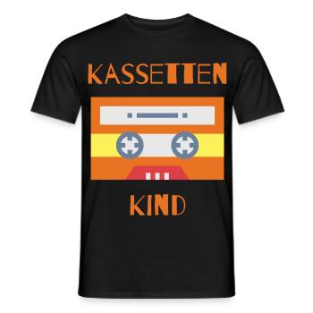 Cassettes Child - Childhood - Youth - Nostalgia - Men's T-Shirt - black - Front - AI Model Male 178 light (178cm)