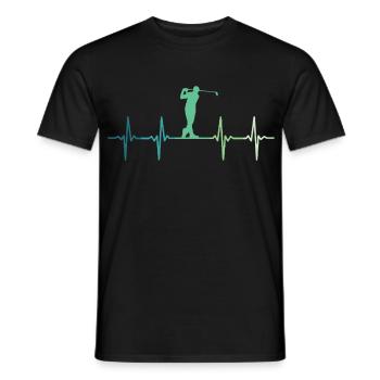 Golf Heartbeat Golfer Golfgeschenk - Männer T-Shirt - Schwarz - Vorne - AI Model Male 178 light (178cm)