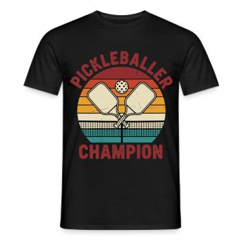 Joueur drôle de pickleball Pickleball - T-shirt homme - noir - Devant - AI Model Male 178 light (178cm)