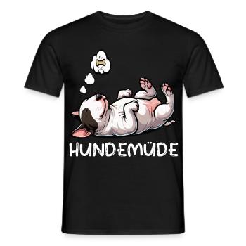 Hundemüde Miniatur Bullterrier Bully Bullterrier - Männer T-Shirt - Schwarz - Vorne - AI Model Male 178 light (178cm)